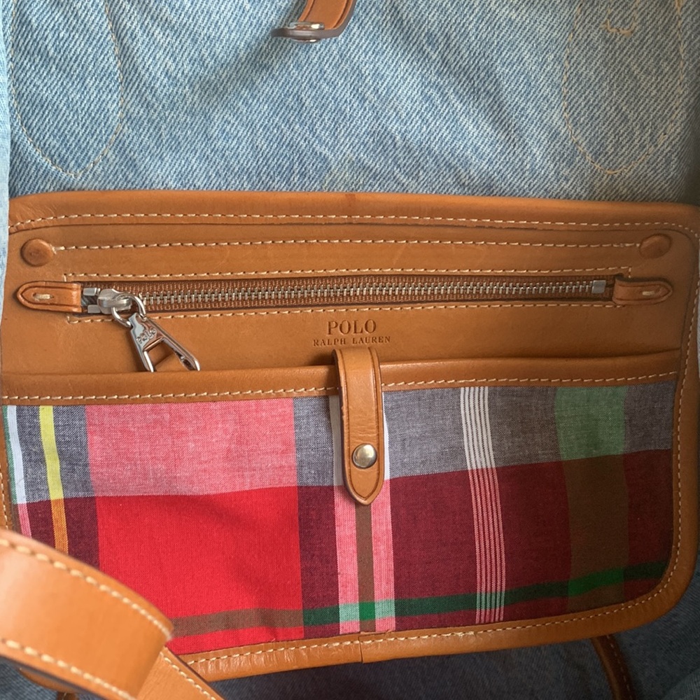 Polo Ralph Lauren Bellport Madras Tote Distressed Patchwork - Picture 11 of 12